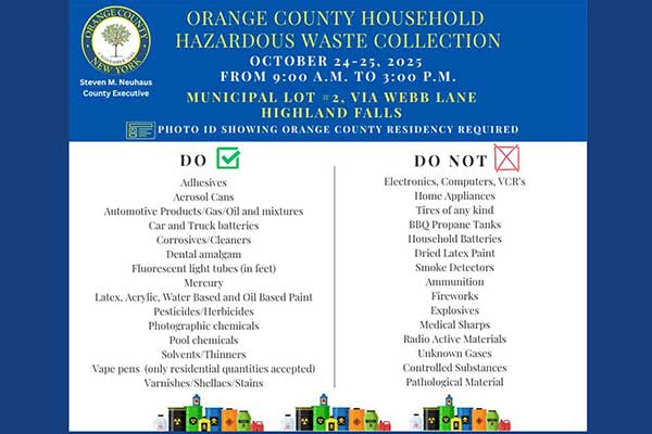 Orange County Hazardous Waste Collection in Highland Falls